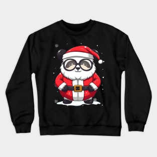 Panda Fat Xmas Funny Panda Cute Christmas Santa Claus Team Crewneck Sweatshirt